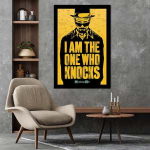 Modern Style Breaking Bad <b>Poster</b> 'I Am the One for Who Knocks' Black Frame for Wall Decor - Product Image 1
