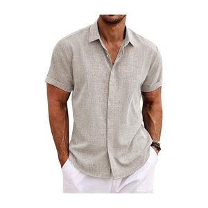 Camisa Hawaiana de media manga para hombre de alta calidad, 100% algodón con botones, ajuste Regular, estilo de franela transpirable antiarrugas - Product Image 2