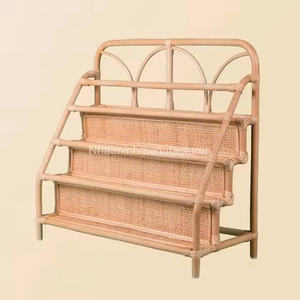 Estantería de ratán de 4 niveles para niños, estantería plegable para dormitorio de niños, ahorro de espacio, hecha en Vietnam - Product Image 1