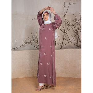 2025 modeste vêtements islamiques Abaya luxe partout fleur broderie fermée Abaya modeste porter rose Abaya femmes robe musulmane - Product Image 1