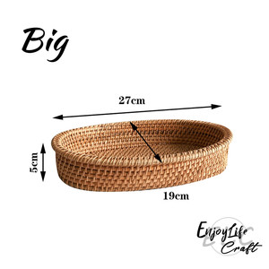 Panier de rangement ovale tissé en rotin, panier de rangement pour bonbons, fruits, pain, noix, cadeaux de pendaison de crémaillère - Product Image 4