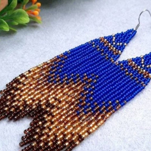 Only 2 Left and in 19 Baskets Seed Bead Earring - Native Earring - Fringe Earring - Product Image 1