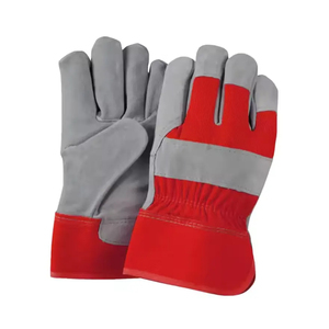 Venta al por mayor de fábrica Guantes de seguridad laboral industrial de cuero de vaca de doble palma Protección de trabajo de soldadura al aire libre mejorada 2025 - Product Image 1