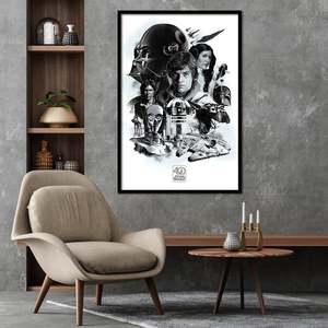 Póster con diseño moderno del 40 aniversario de Star Wars, hecho de papel duradero para decoración de paredes - Product Image 2