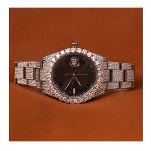 นาฬิกาข้อมือหรูหราคุณภาพสูงสีเขียวโรมัน Vslab เติบโตขึ้นหน้าปัดเย็นเต็มรูปแบบแสดงวันที่ฮิปฮอปกลไก - Product Image 1