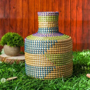 Centro de Mesa, Jarrón Alto de Fibra de Paja Marina, Jarrones de Alta Calidad, Maceta de Hierba Marina, Cesta - Product Image 2