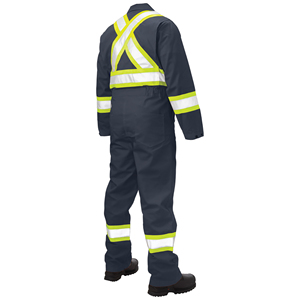 Overol de Trabajo de Seguridad Reflectante de Alta Visibilidad de Poliéster, Mono de Color Sólido, ANSI Clase 1, Impermeable, con Luz LED Reflectante - Product Image 5