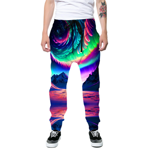 Pantalons de survêtement pour hommes à impression par transfert thermique, respirants, nouveaux, décontractés, été, coupe droite, taille mi-haute, légers, vente chaude - Product Image 4