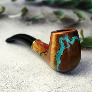 Pipa única de resina de madera para fumar, accesorio de tabaco artesanal colorido, pipa funcional artística para coleccionistas - Product Image 2
