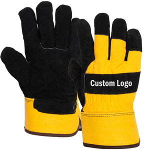 Thermal Heavy Duty Split Leather Work <b>Gloves</b> Reinforced Palm Industrial Safety <b>Gloves</b> Red Grey Cowhide Construction Welding Gard - Product Image 5