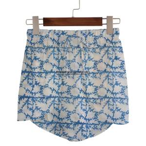 Shorts enveloppants à imprimé floral pour femmes, taille élastique, cordon de serrage, pantalon de nuit, short d'été pour la maison, décontracté - Product Image 1