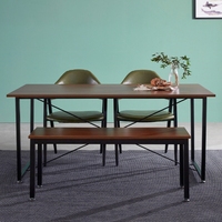 Ensemble table et chaises de salle à manger modernes en métal et bois, hauteur réglable, pour salle à manger et cuisine, tendance 2022