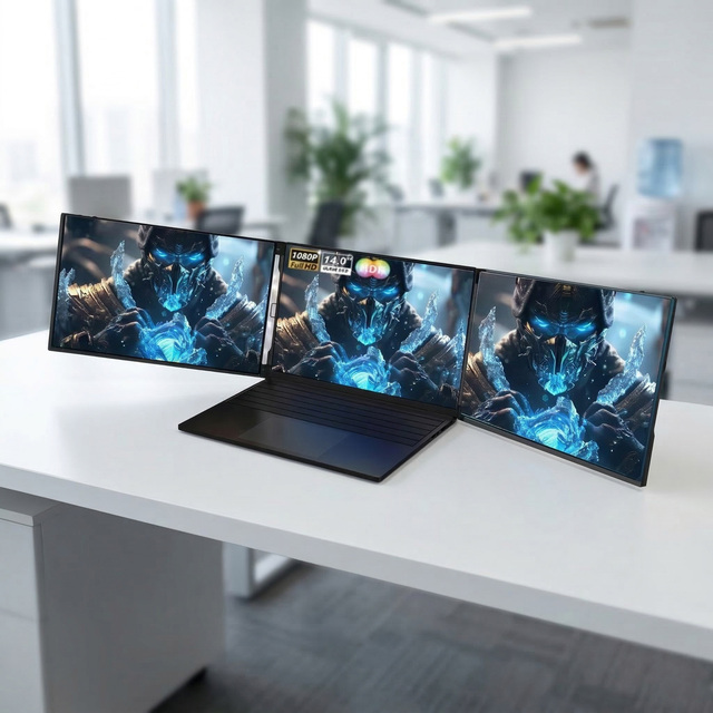 14.0" 1080P Laptop Screen Extender FHD IPS Triple Portable Monitor