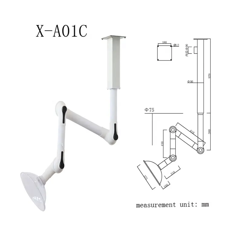 Aluminum alloy flexible chemical gas extractor arm hood for laboratory