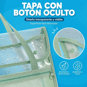 Busta Portadocumenti A4 Trasparente in PVC con Cerniera, Grande Capacità, Maniglia a Rete, Organizzatore Portatile per Esami - Product Image 5