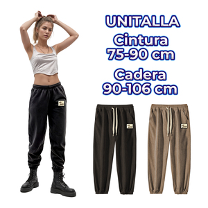 Pantaloni Casual da Donna in Corduroy Traspiranti con Fodera Termica, Stile Harem e Gamba Dritta, Vita Media, Taglia XL, Design Stropicciato - Product Image 4