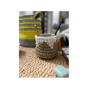 Porte-stylo en rotin naturel biodégradable en gros, organisateur de bureau en jute écologique - Product Image 1