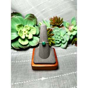 Navajo-Made Malachite & Sterling <b>Silver</b> <b>Ring</b> Fine Jewelry Rhodium Plating Hip-Hop Style for Everyday Wear Set Gemstone Inlay - Product Image 1
