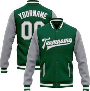 Veste universitaire de haute qualité pour hommes à manches en cuir vierge avec broderie personnalisée Vestes de baseball - Product Image 1