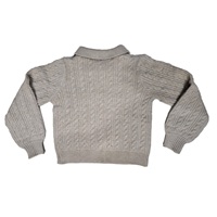 Pull-over tricoté décontracté pour femme, couleur unie, 100 % acrylique, respirant, anti-plis, col rabattu boutonné