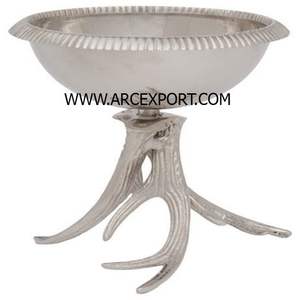 Bol à fruits en verre avec support de designer enduit de poudre noire en métal Table à manger pour la maison et le mariage Bol de service pour aliments et desserts - Product Image 6