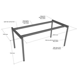 OMA II System Steel Frame Assembly for 160x80cm <b>Table</b> Powder Coated HCOM206 - Product Image 4