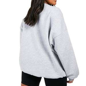 Crew Neck Oversized Hoodie <b>Women</b> 100% Cotton <b>Fleece</b> 300g Full Sleeve Breathable Waterproof Winter Back Logo - Product Image 2
