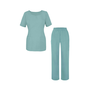Verano Hospital Scrubs Uniformes Lavable Elástico Mujeres y Hombres Scrub Sets para Hospital - Product Image 3