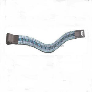 Bande de sourcil de cheval en cuir de meilleure qualité avec 5 rangées de cristaux personnalisés, bling, fabricant en gros, bande de sourcil de créateur - Product Image 5