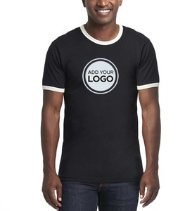 Pre Shrunk <b>Soft</b> Fitted Premium Tee Wholesale Clothing Men's T-Shirt Tri-Blend Ringer T Shirts Crew Neck T-Shirt - Product Image 2