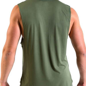 Camisetas sin mangas de microfibra personalizadas para hombre, camisetas de algodón sin mangas estampadas a precio bajo, tejido de punto directo de fábrica - Product Image 3