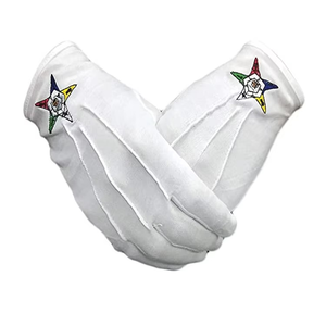 Guantes masónicos baratos de alta calidad, venta al por mayor, guantes masónicos de algodón puro, guantes de algodón blanco de caballeros masónicos - Product Image 5