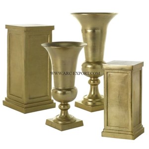 Juego de 3 floreros de lujo de mesa pulidos en oro de diferentes tamaños, centro de mesa de decoración para el hogar y la boda de primera calidad - Product Image 3