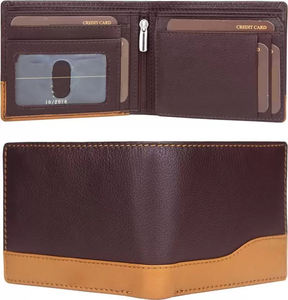 Cartera de Material de PC de cuero genuino Vintage delgada con costuras ultrafuertes de lujo para hombre, cierre de cremallera largo corto con bloqueo RFID - Product Image 5