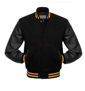 Street Wear Logo Blank Baseball Jacket Truckers Letterman Base <b>Ball</b> Custom Leather Varcity Varsity Jacket with high quality - Product Image 5
