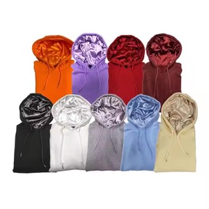 Sudadera con capucha informal de invierno de gran tamaño para hombre personalizada con bolsillo frontal patrón sólido Impresión digital ropa de calle tejida suelta teñida lisa - Product Image 3