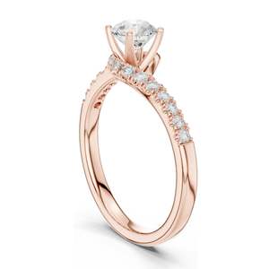 Bague de fiançailles en diamant de laboratoire rond brillant de 0,846 CT pour femmes, clarté VVS-VS EF, or 18 carats, 14 carats, 10 carats et argent 925, rose - Product Image 5