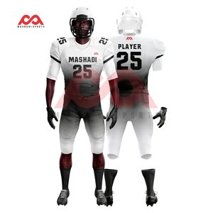 Uniformes personnalisables de football américain pour hommes, respirants avec manches courtes, couleurs dégradées, brodés selon votre choix - Product Image 1