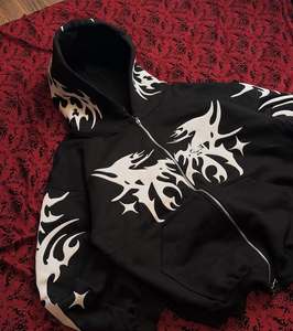 เสื้อฮู้ดสวมหัวสำหรับใส่ได้ทั้งชายและหญิงผ้าคอตตอน450GSM ลายหน้าจอแนวสตรีท - Product Image 6