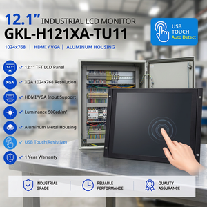 จอภาพอุตสาหกรรมคุณภาพสูง RS232 จอภาพแบบสัมผัสขนาด 4:3 พร้อมพอร์ต COM และขายึดสำหรับติดตั้งบนแผง - Product Image 1