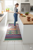 Großhandel Anpassbare Handgewebte Plüsch-Blumenteppiche Moderne Baumwollteppiche mit Wendbarer Rückseite Waschbar Beste Qualität für Zuhause Reisen Picknick