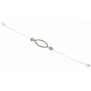 Pulsera de Plata de Ley 925 con Diseño de Ojo Rosa para Regalo - Product Image 3