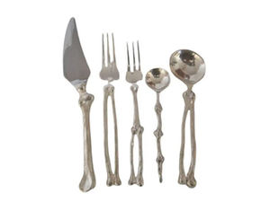 Ensemble de couverts en acier inoxydable avec poignées en laiton poli et argent de qualité exclusive - Product Image 6