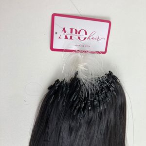 ไมโครลูปคุณภาพสูงผม Remy สีธรรมชาติ 20 นิ้วตรง 100% Remy ด้านบนในการต่อผม - Product Image 4