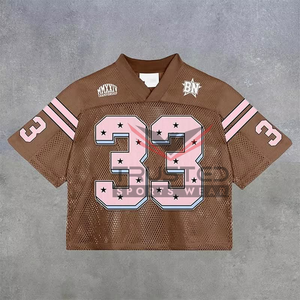 Maillot de football américain en mesh avec couleurs personnalisées, nom et numéro d'équipe personnalisés, unisexe, manches courtes, prix de vente promotionnel - Product Image 1