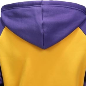 Brazo morado y amarillo parte delantera trasera sudaderas con capucha de gran tamaño cremallera 100% algodón sudaderas con capucha para hombre logotipo personalizado estampado sudaderas con capucha de algodón - Product Image 4