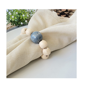 Anillo de servilleta bohemio, diseño de cuentas, boda, cuerda tejida hecha a mano, borlas, cuentas de madera, servilleteros, accesorios, superventas - Product Image 5