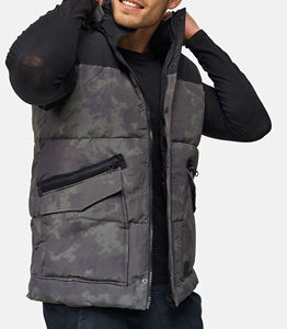 Veste matelassée légère pour homme, ultra douce, respirante, avec logo sur le devant, coupe-vent, col montant, chaude pour le printemps - Product Image 5