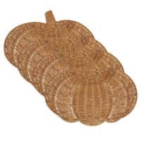 Sets de table citrouille en rotin fait à la main Sets de table en osier durables et robustes en rotin pur Décoration de table d'automne Fournisseur de gros Best-seller