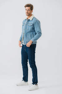 Nouvelle arrivée Veste en jean en coton pour homme Mode Vente en gros personnalisée Manteau en jean Hiver Tricoté Service OEM Nouveau tricoté d'hiver - Product Image 5